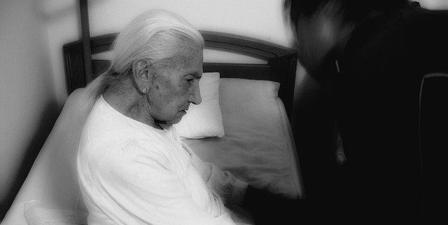 Photo on Neurologist Associates is of an elderly patient suffering with Alzheimer's Disease
